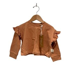 Ruffle Sleeve Boxy Kids Top - size 2